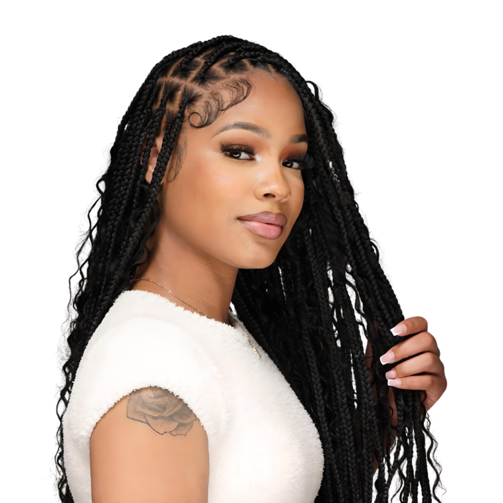 Charming hairstyles braids for round faces for natural hair