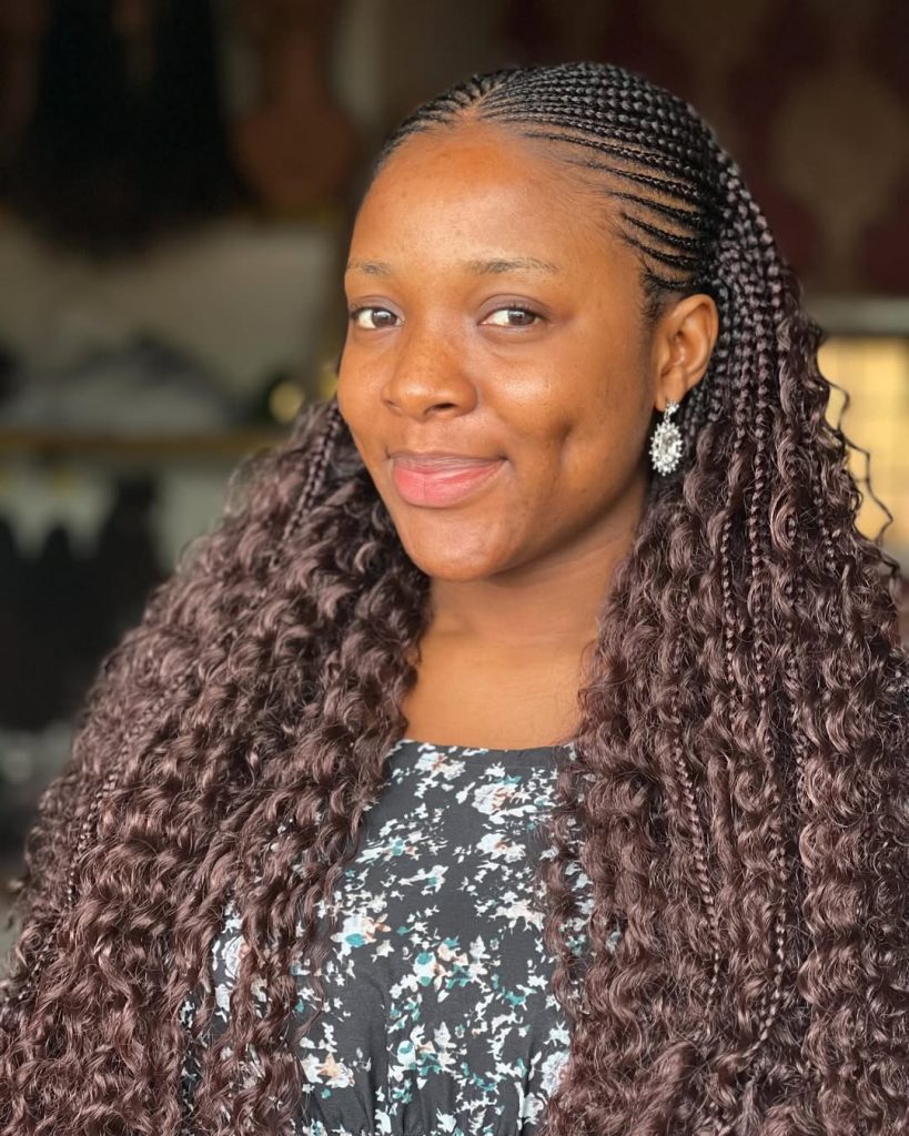 Sleek quick braids for round face ladies