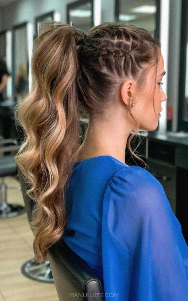 Cozy cute long hairstyles for wedding guest