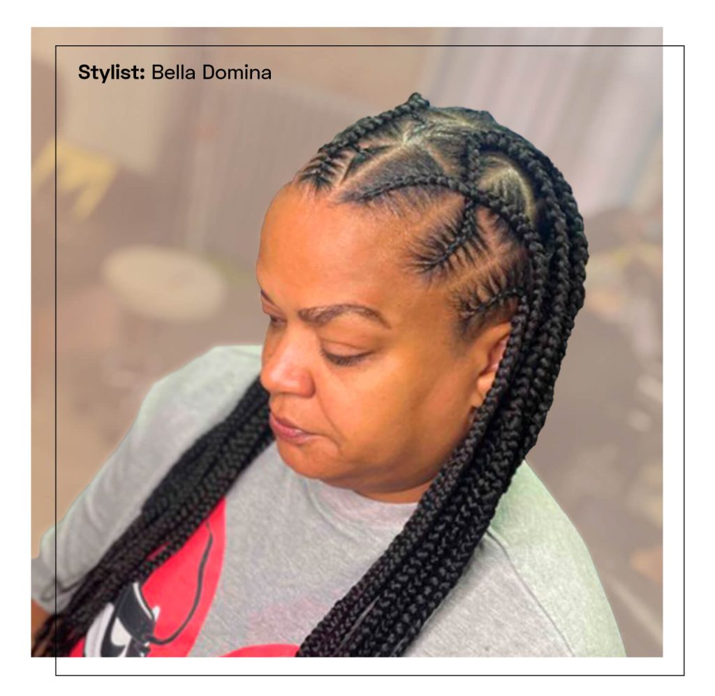 Soft modern braids hairstyles for natural hair with attachment