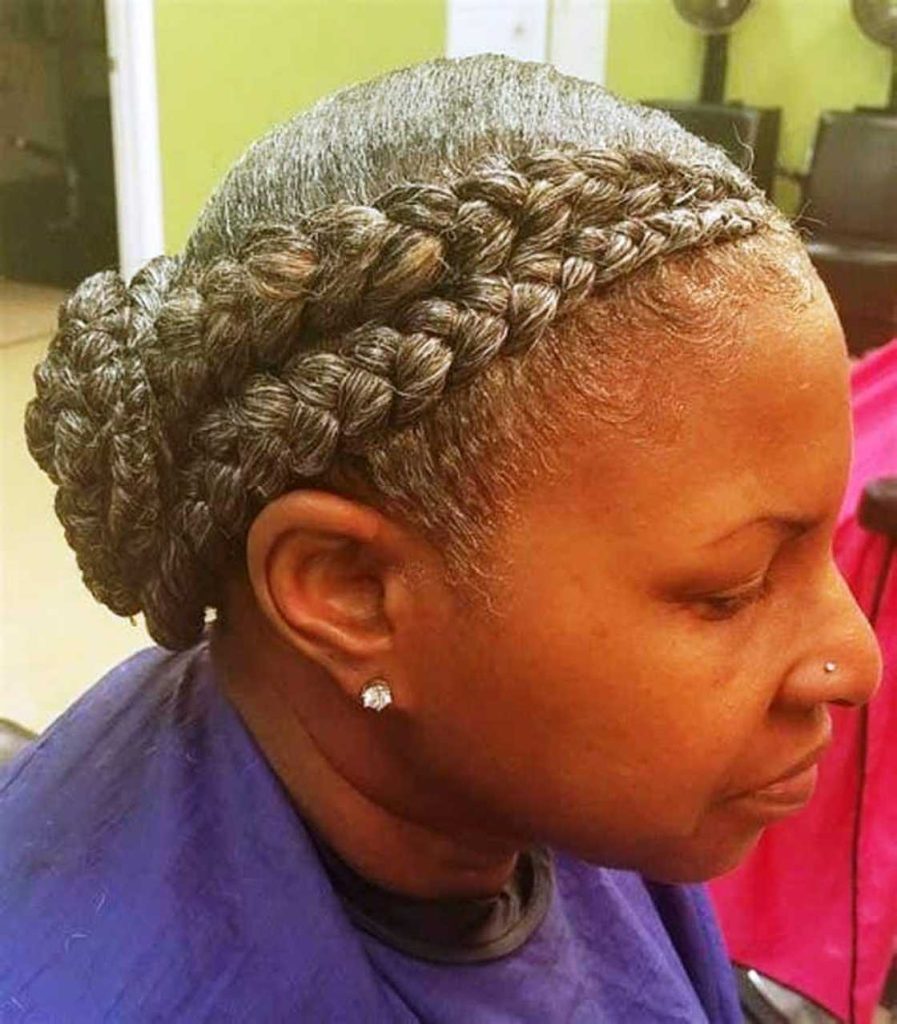 Minimal hairstyles braids for women over 60 for curly hair