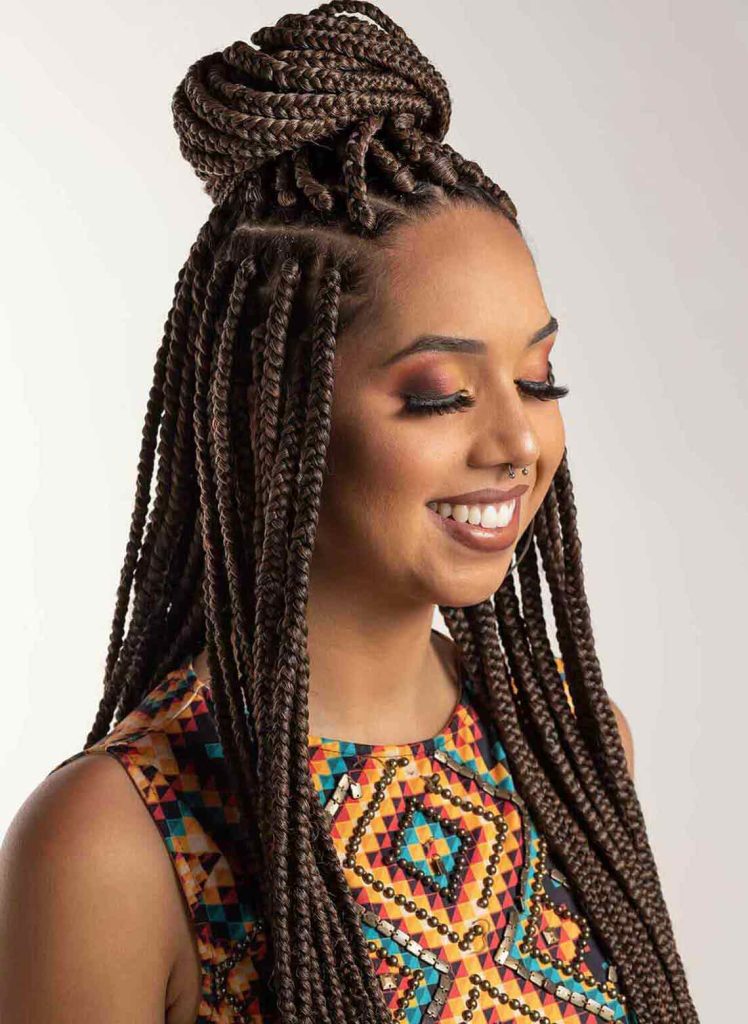 Sleek black hairstyles for working out at home