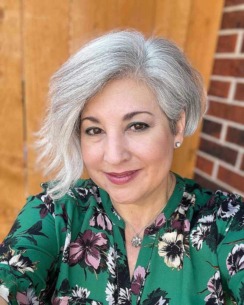 Current side part haircut for hairstyles for women over 60