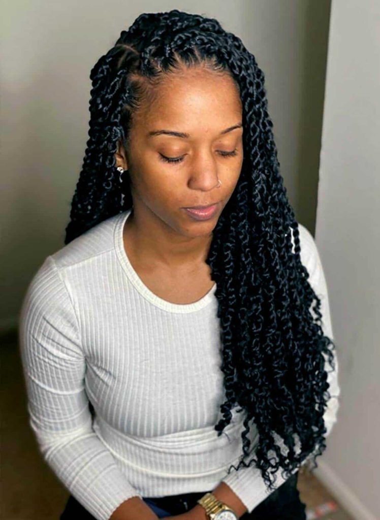 Iconic women hairstyles with braids for round face