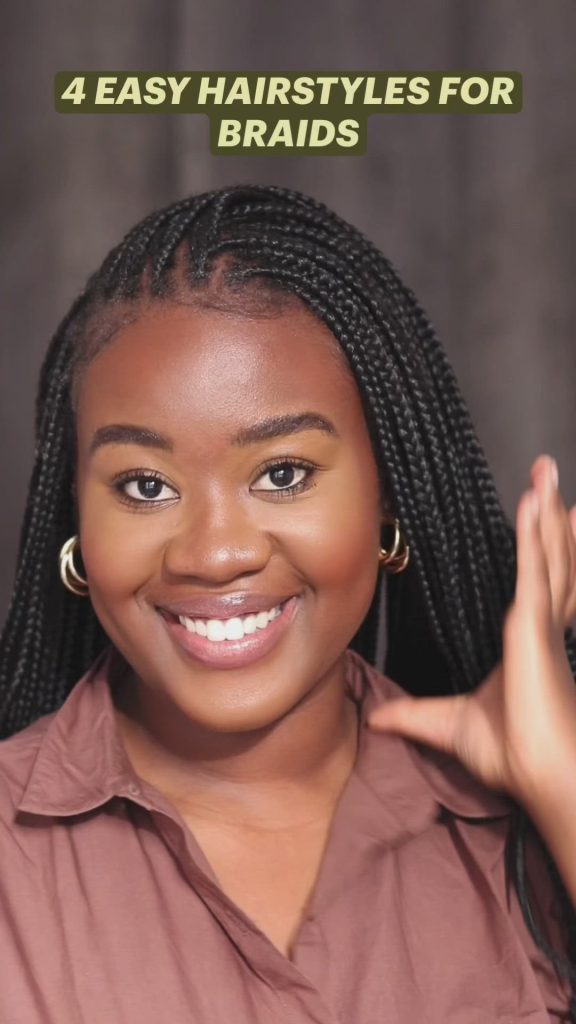 Tasteful knotless braids for oval face