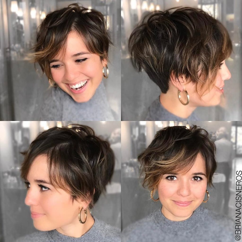 Impressive modern short hairstyles for round face women