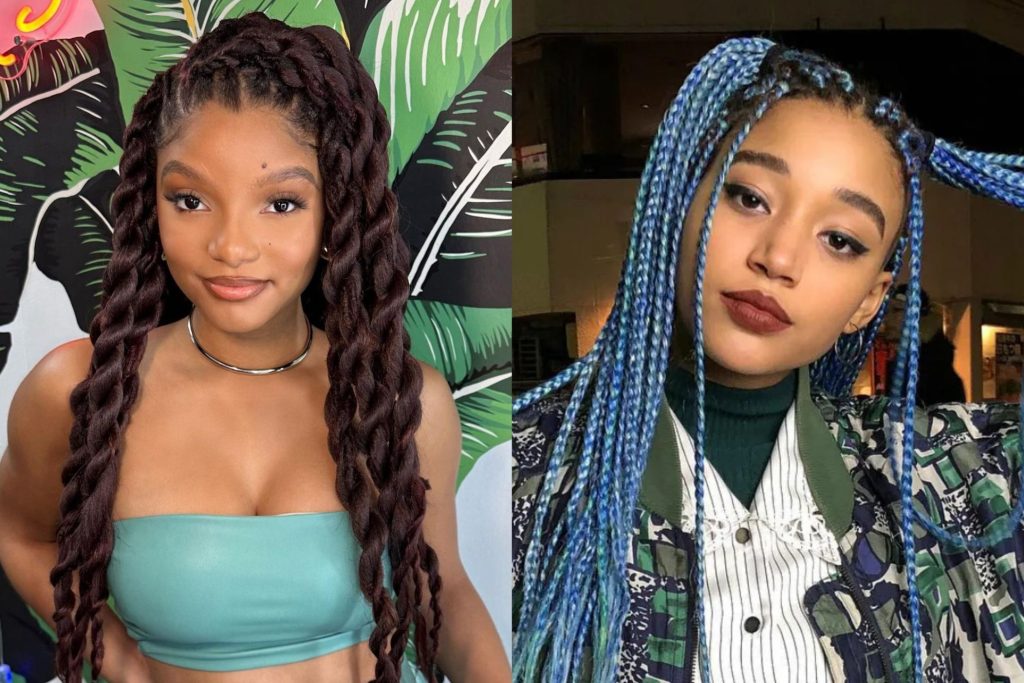 Neat best braids hairstyles for natural hair with attachment