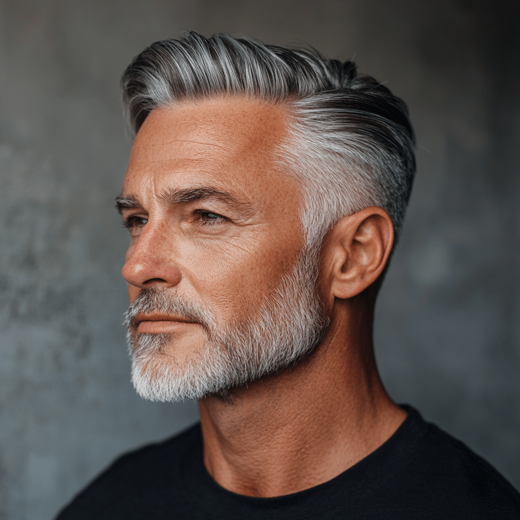 Natural buzz cut for hairstyles men over 60