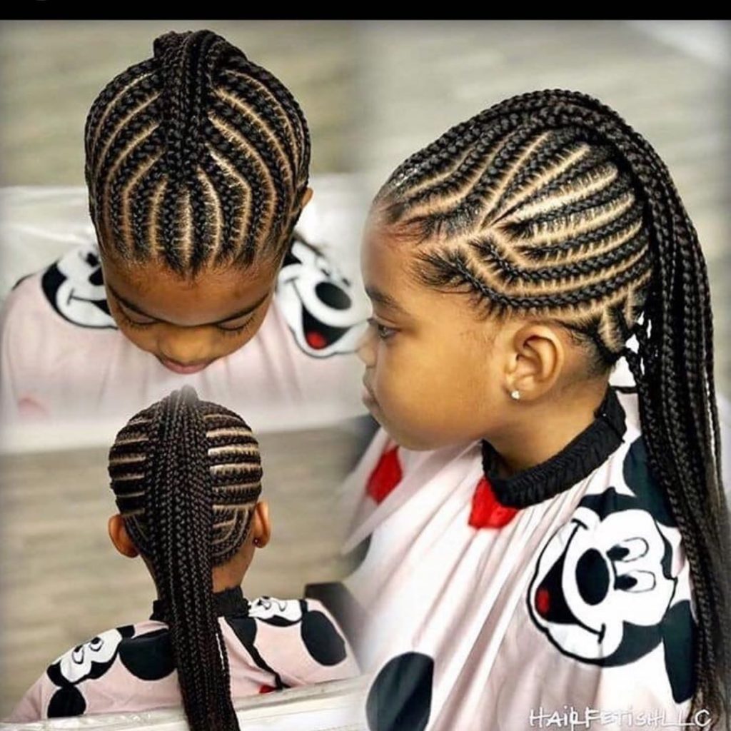 Heartfelt single braids hairstyles for kids black girl