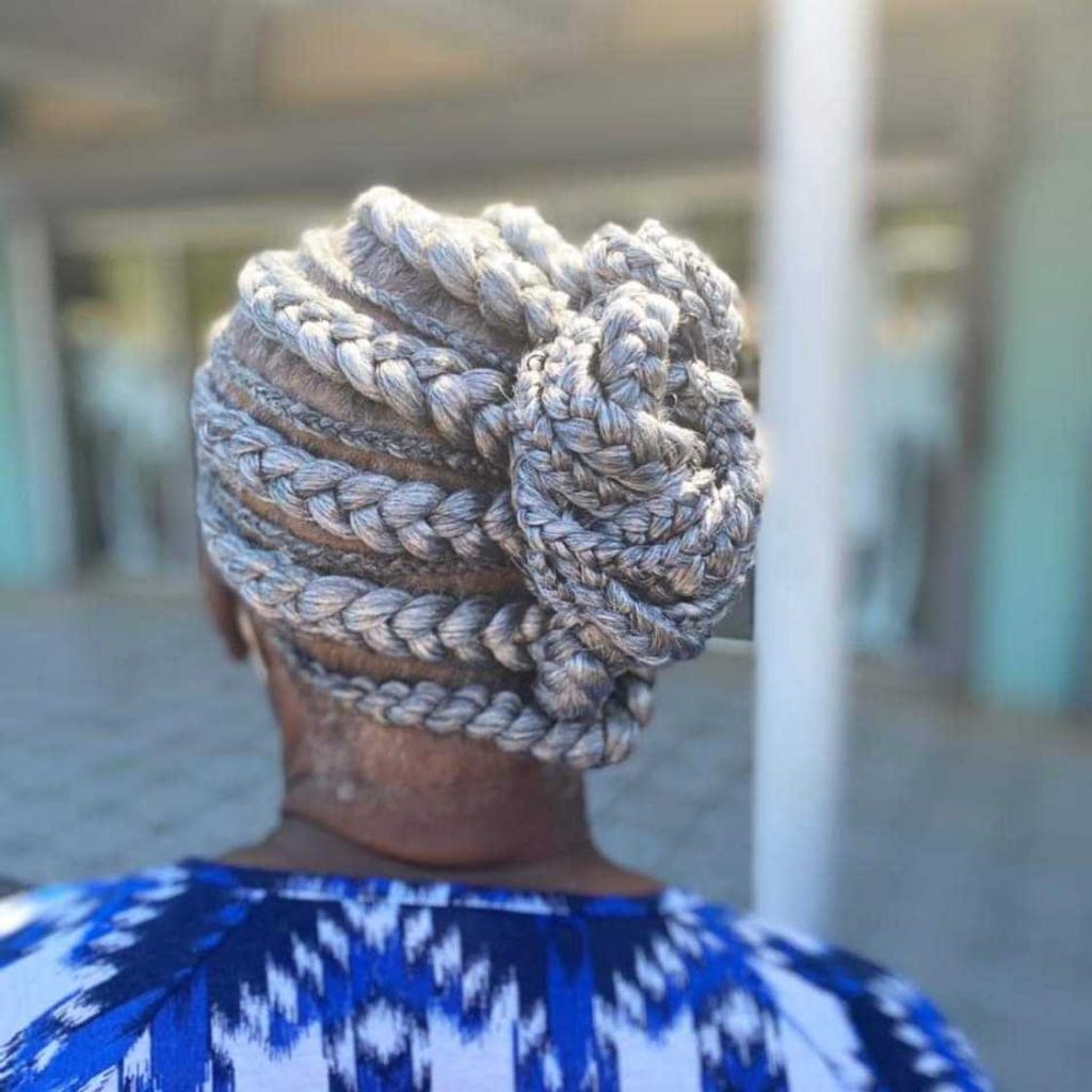 Trending hairstyles braids for women over 60 for round face