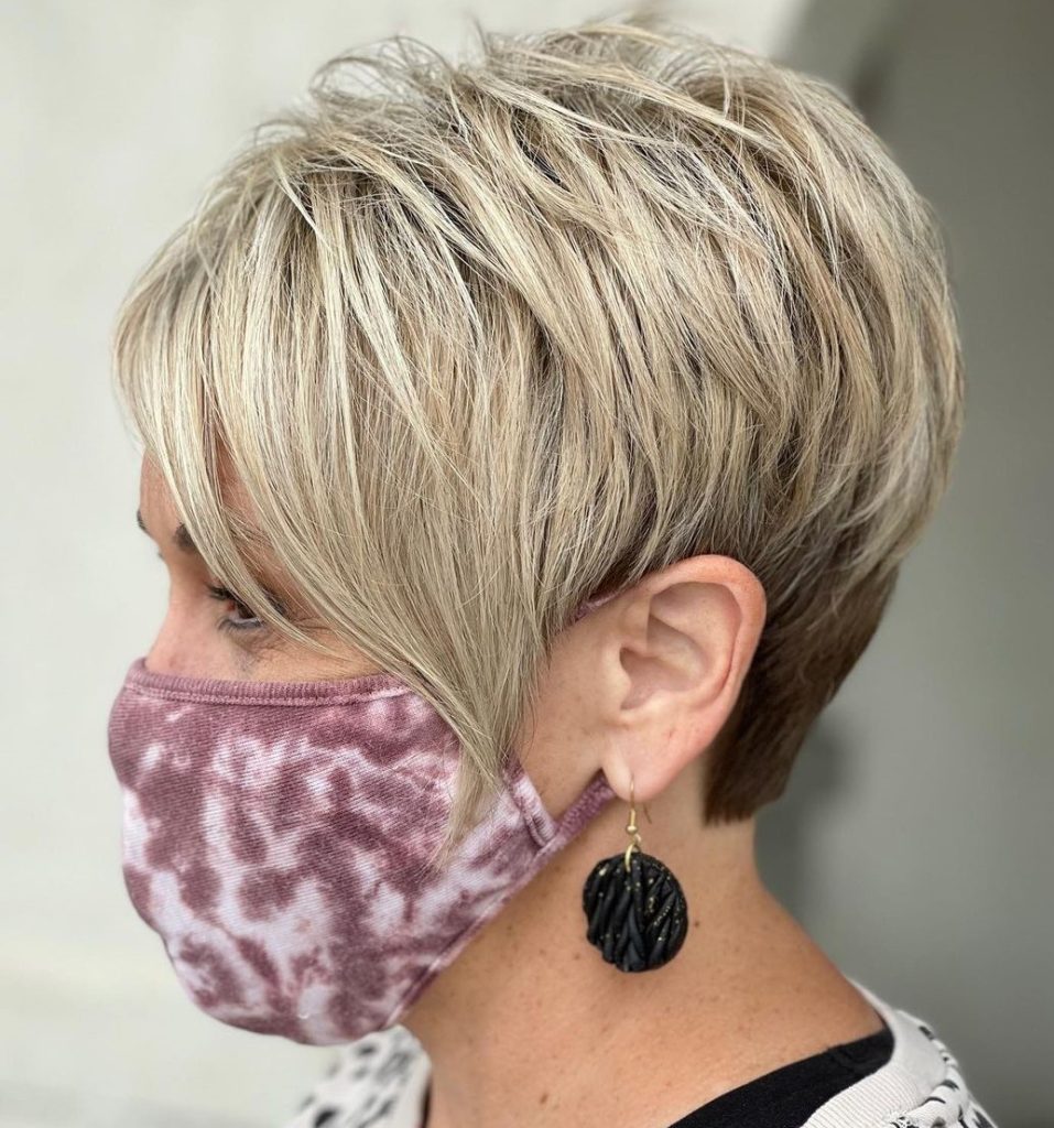 Layered short hairstyles cut for women over 50