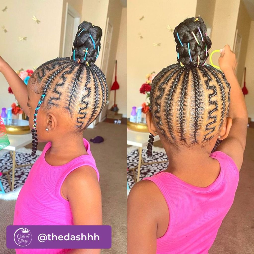 Seasonal black hairstyles for kids braids for everyday