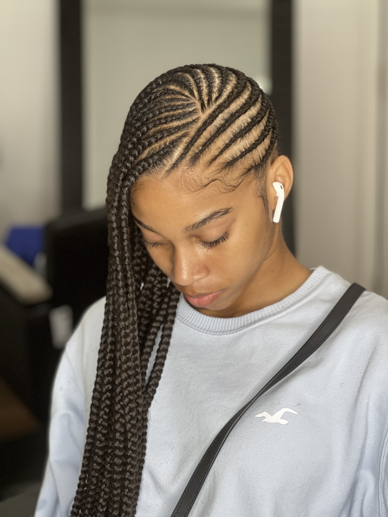 Balanced knotless braids for wedding