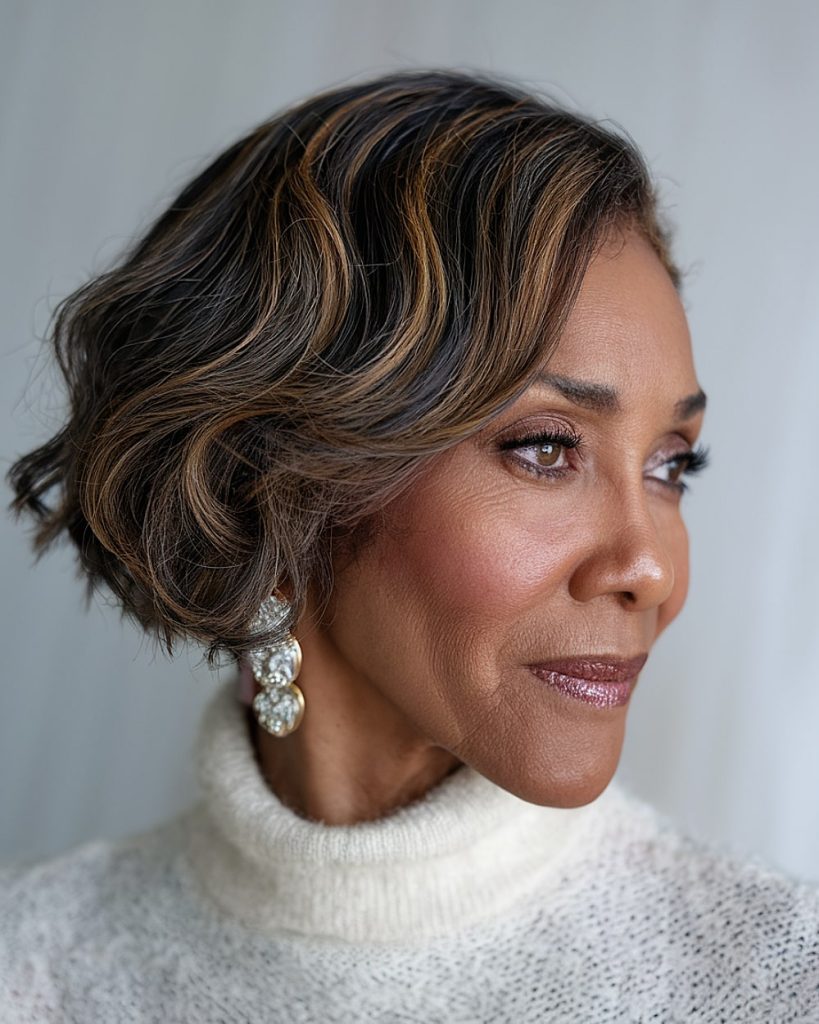 Harmonious cute short hairstyles for women over 60