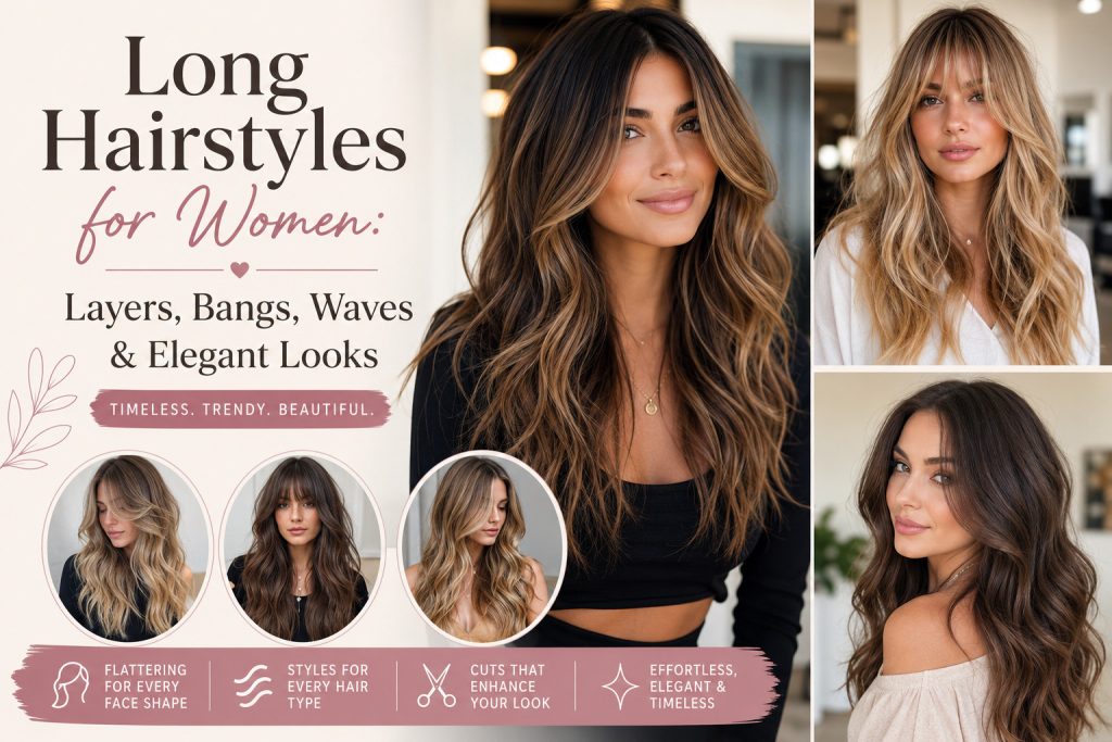 Popular long hairstyles for women for work