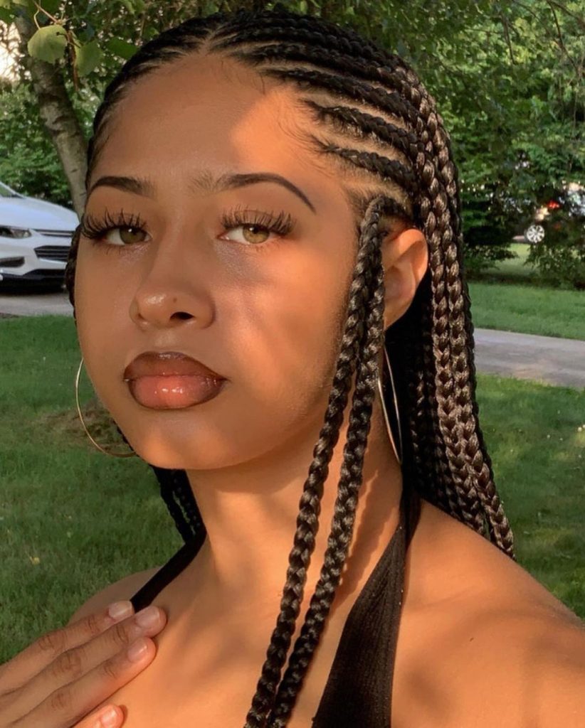 Graceful braids for oval face for oval face