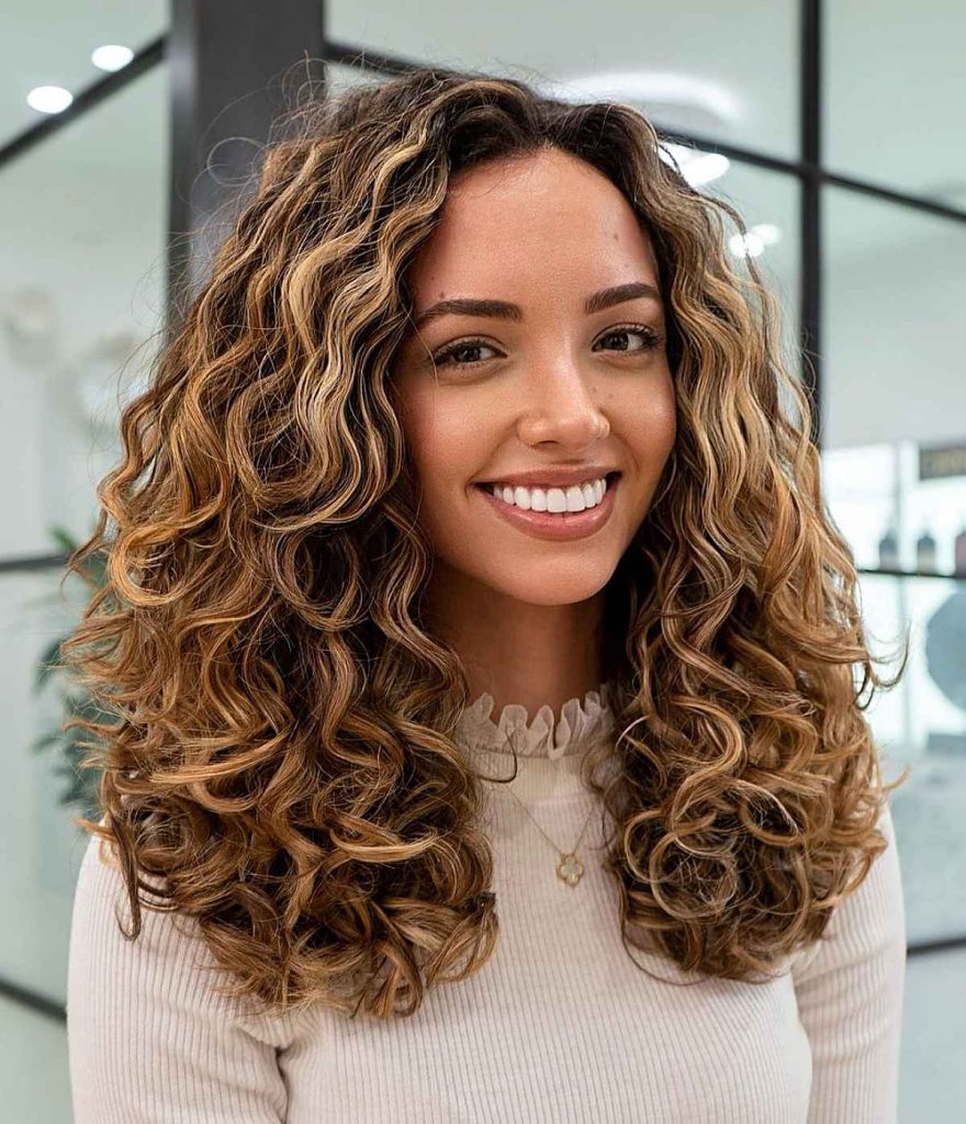 Layered long hairstyles for curly hair for beginners
