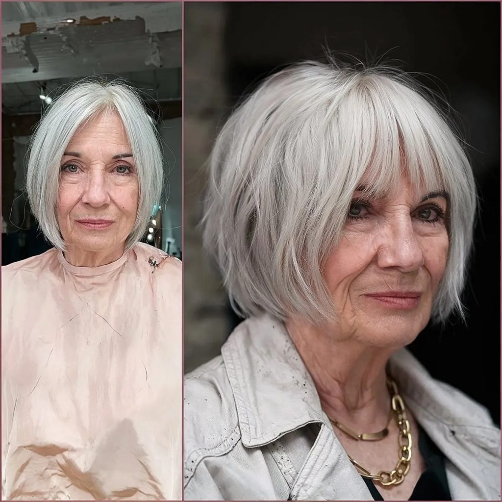 Magazine-worthy bob haircut for short hairstyles over 60 women