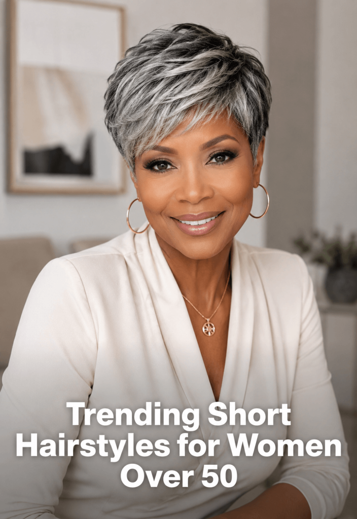 Space-saving easy short hairstyles for women over 65