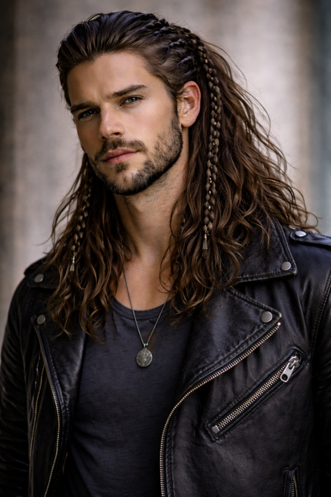 Bright long hairstyles for men with straight hair trends
