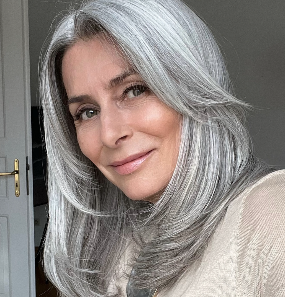 Layered natural long hairstyles over 50
