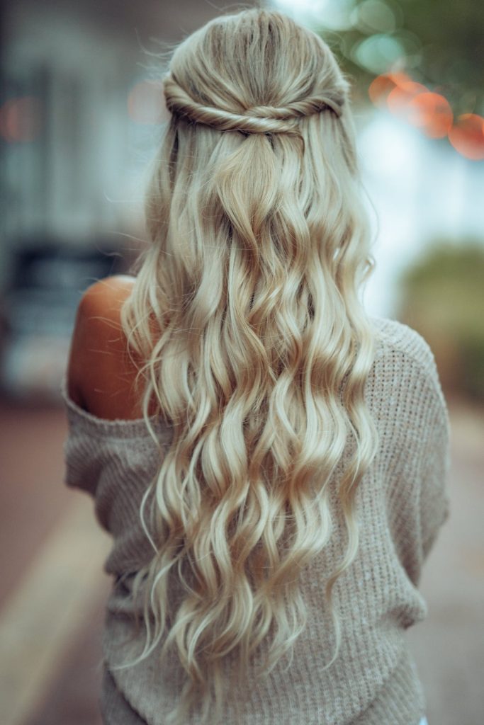 Airy long layered hair for oval face