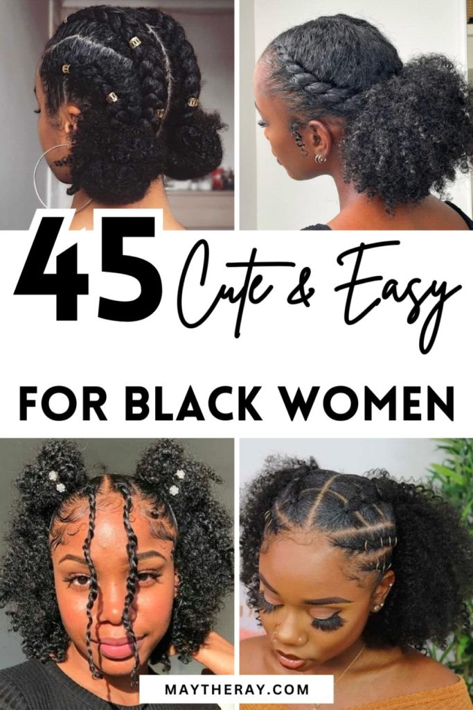 Refined simple hairstyles for ladies for natural hair for round face