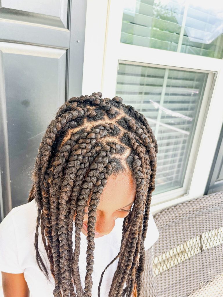 Favorite box braids hairstyles for kids black girl
